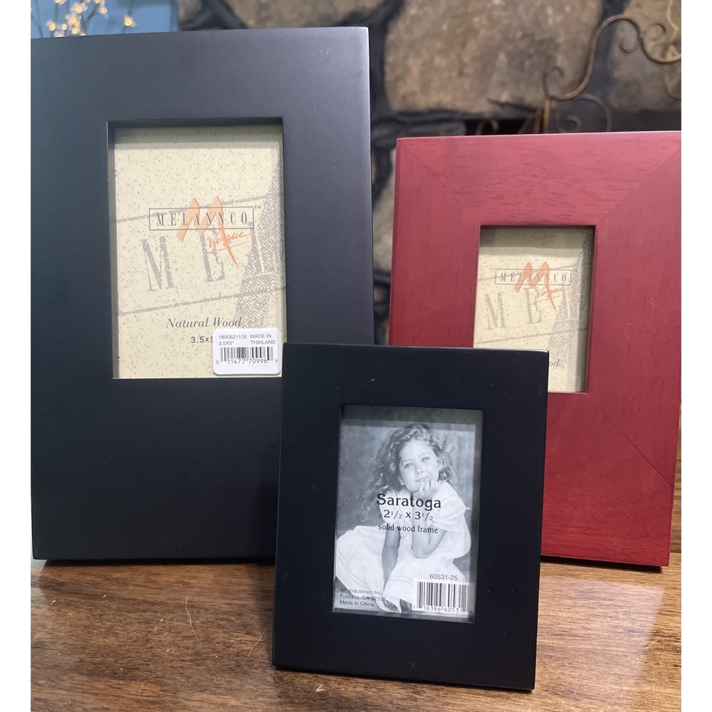 Smooth Wood Melannco & Saratoga Picture/ Photo Frames 3.5x5 2x3 ~ Lot Of 3 NEW